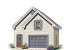 Charming country style two-car garage with double gable front exterior