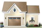 Two-car garage has plenty of room for storage plus a charming planter box under the window