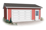 Easy-to-build one-car garage with entry door for convenience