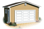 One-car garage has side entry door and window for added sunlight in the interior