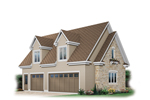 Three-car garage has gabled dormers on roof for added style