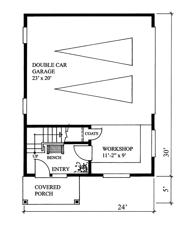 Image Of Large First Floor For House Plan 117D-6001