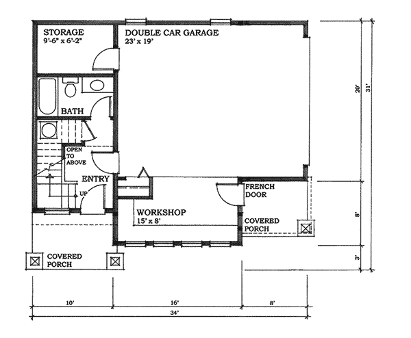 Image Of Large First Floor For House Plan 117D-7500
