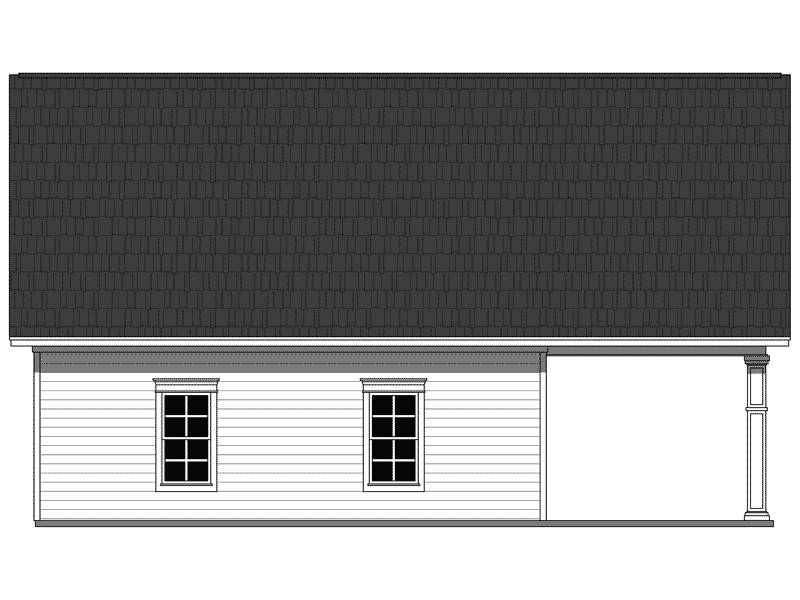 Traditional Plan Rear Elevation 124D-6001 | House Plans and More