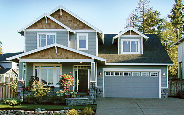 craftsman home with two-car garage