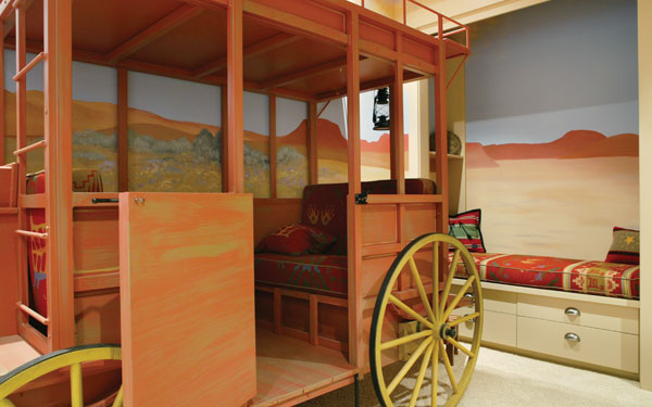 playroom with western stage coach