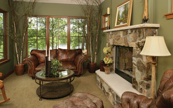 rustic and organically decorated sunroom