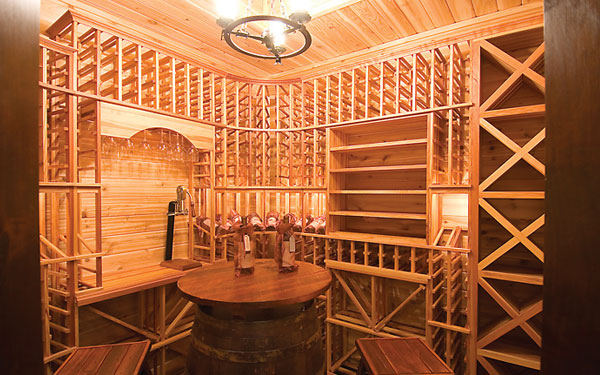 rustic wine cellar with lots of storage