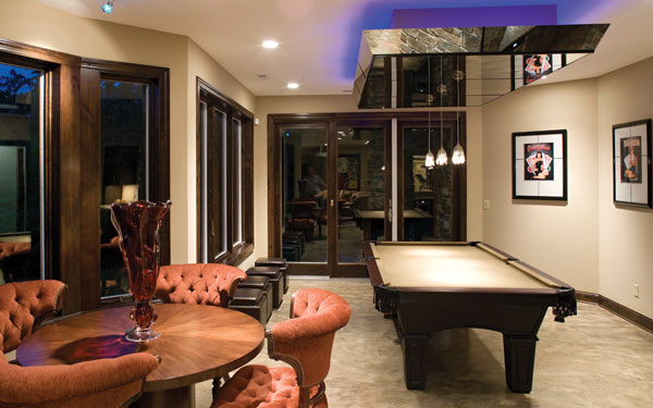 contemporary style billiards room