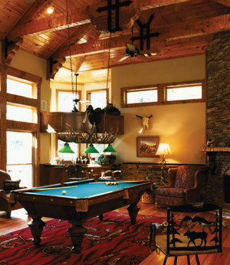 rustic billiards room