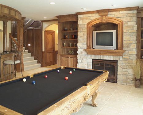 lower level billiards room