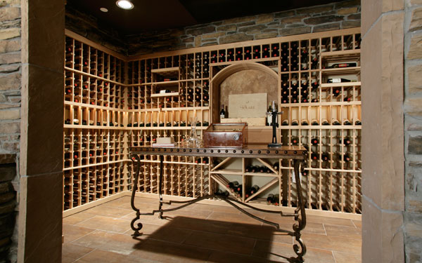 large and luxurious wine cellar