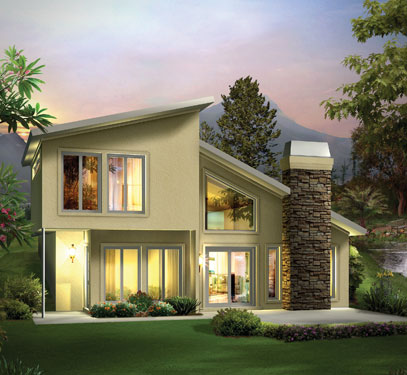 two-story contemporary berm style home