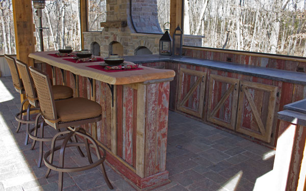 bar made with reclaimed wood