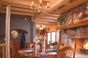 log wood ceiling in dining room thumbnail