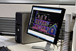 computer with CAD program on screen