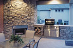 stylish covered outdoor home kitchen