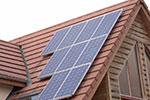 home roof with solar panels