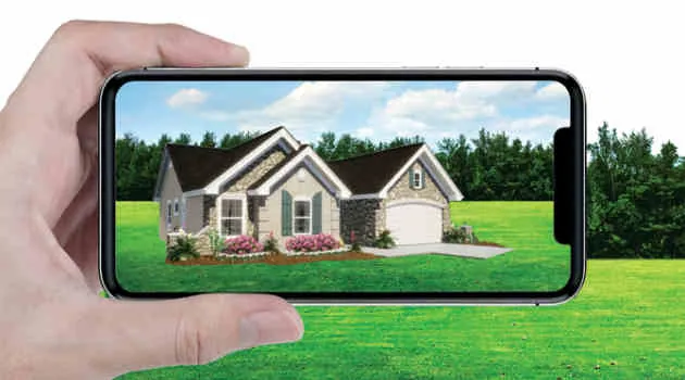 3D App Showing Home on Lot