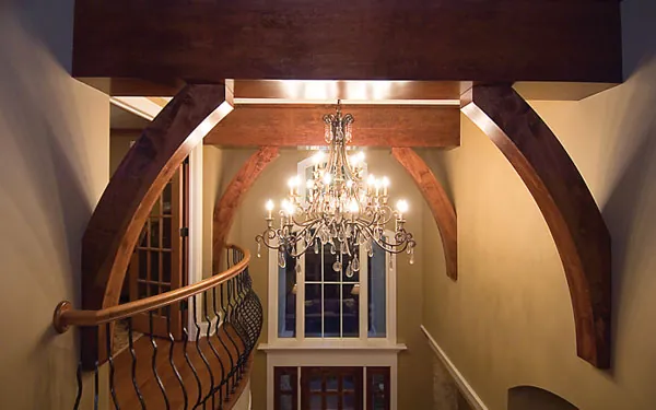 beautiful ceiling detail with chandelier