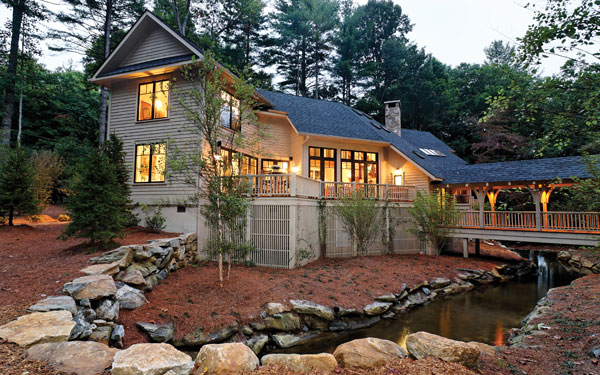 rustic home plan with creek