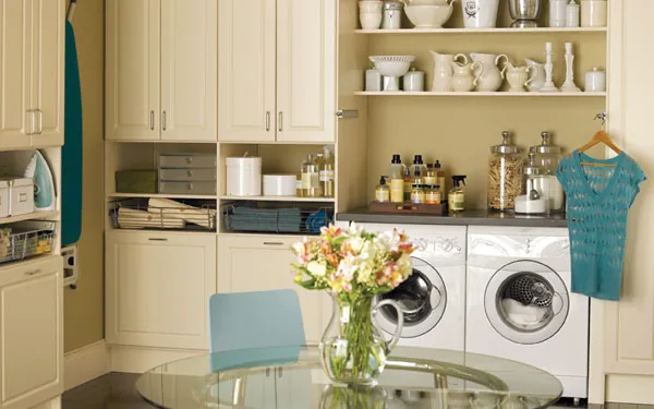 Luxury laundry room with an abundance of storage space