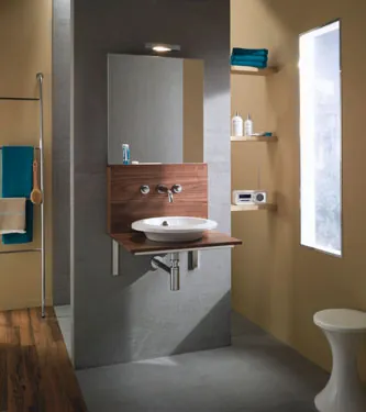 tribal color schemed bathroom