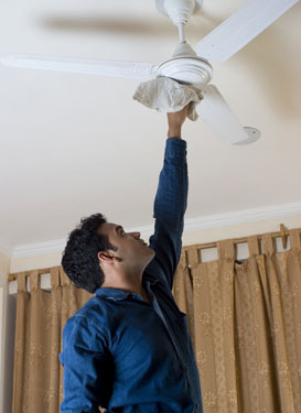 cleaning the ceiling fan