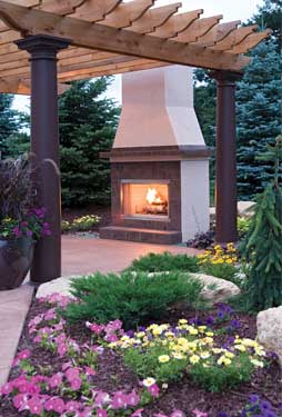 freestanding outdoor fireplace