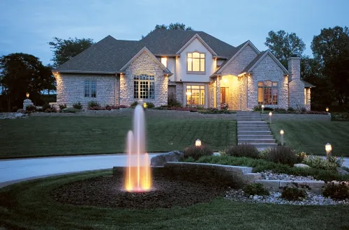 Modern Home Backyard Water Feature