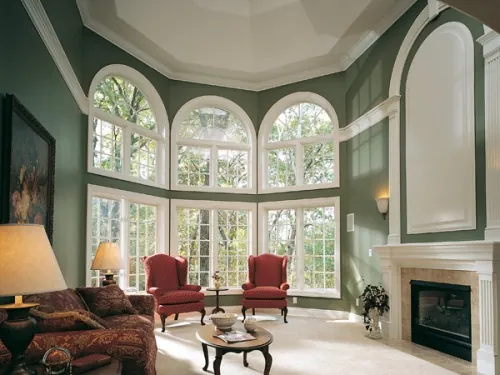 Traditional House with large bay windows