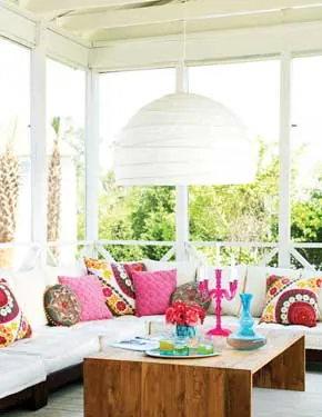 colorful outdoor living area