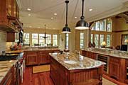 kitchen with marble countertops