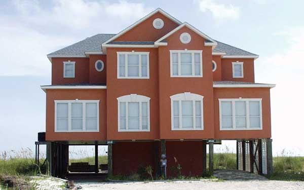 beach duplex design with pier foundation