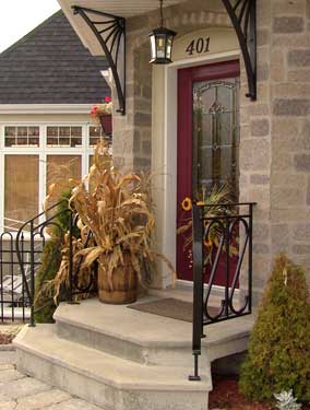 fall decorated front entry
