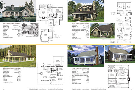 Cabins, Cottages and Bungalows Home Plans Layout Image