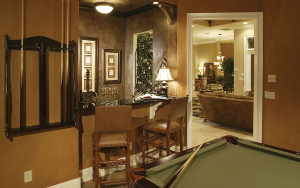 cozy and secluded billiards room
