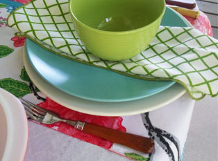 colorful table setting