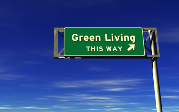 green living highway sign