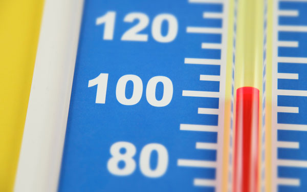 closeup of thermometer